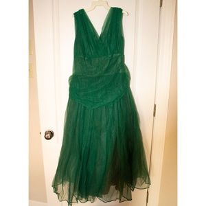 Vintage Green Tea Length Dress
